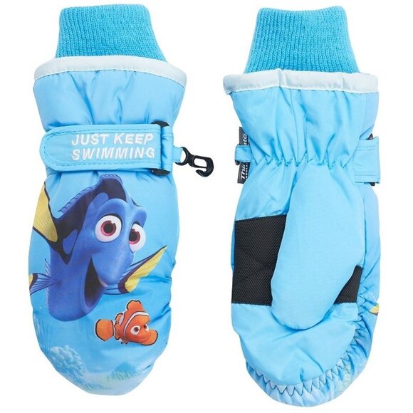 Girls Child Finding Dory "Just Keep Swimming" Snow Ski Mittens ages 4 to 8  NWT - Picture 1 of 3